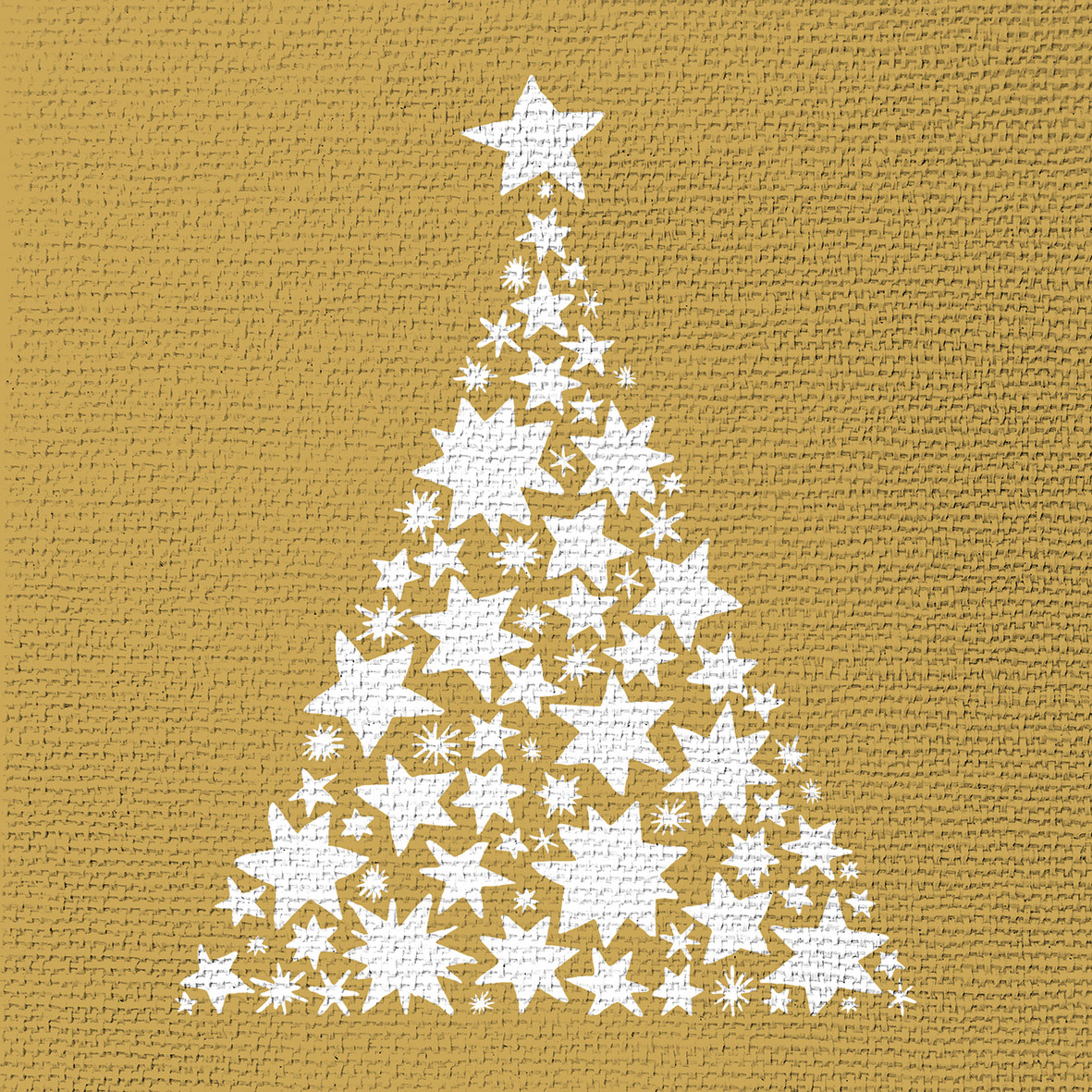 Tree on Canvas gold Napkin 33x33 emb