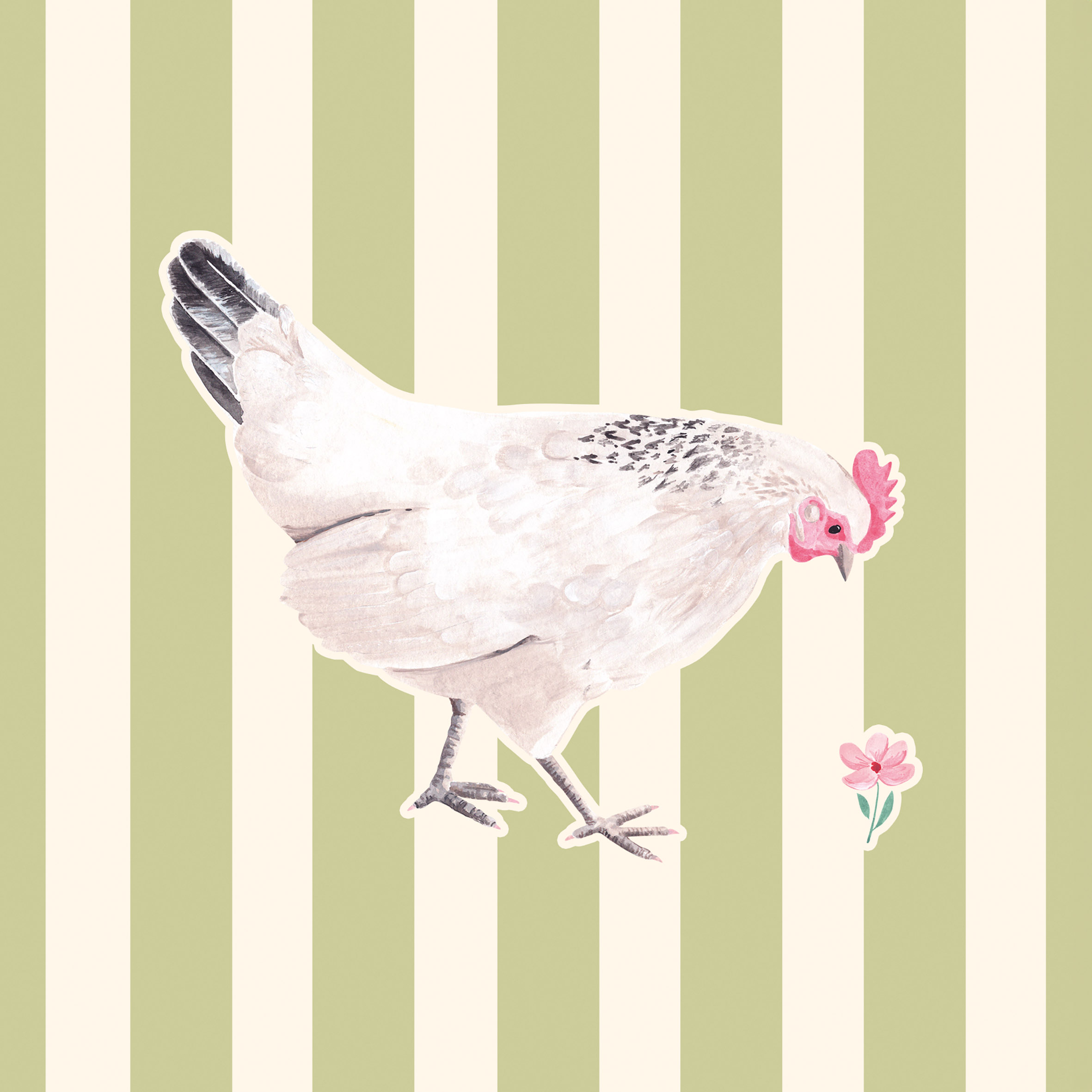 Hen & Stripes Napkin 33x33