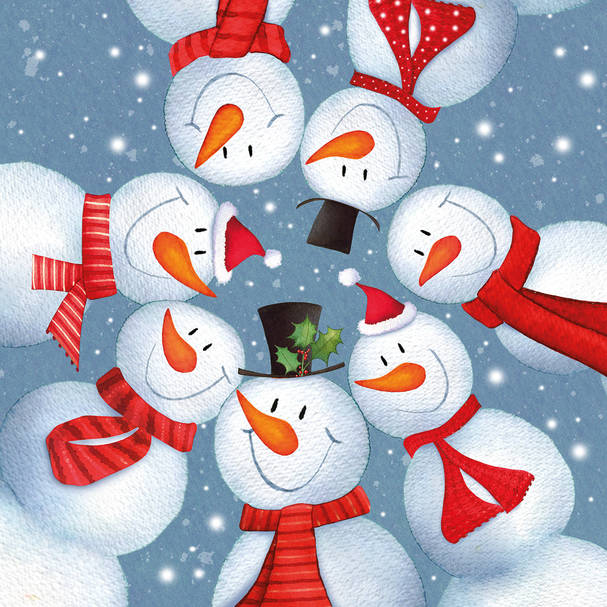 Snowmen Circle Napkin 33x33
