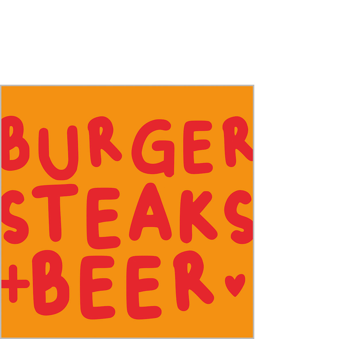Burger & Beer orange Napkin 25x25
