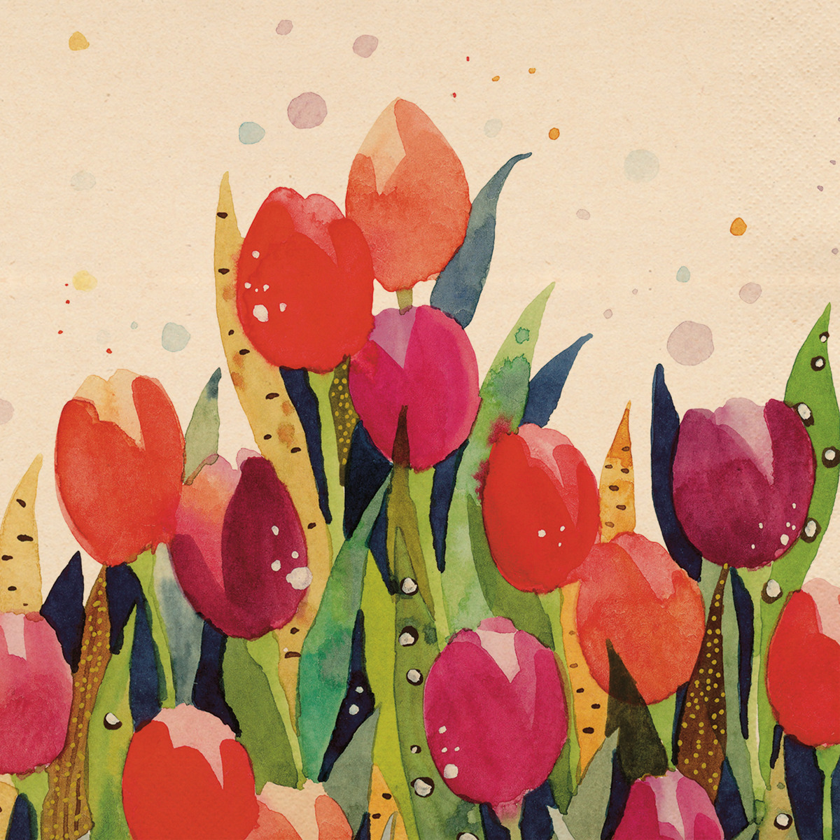 Tulip Splash Napkin 33x33 eco