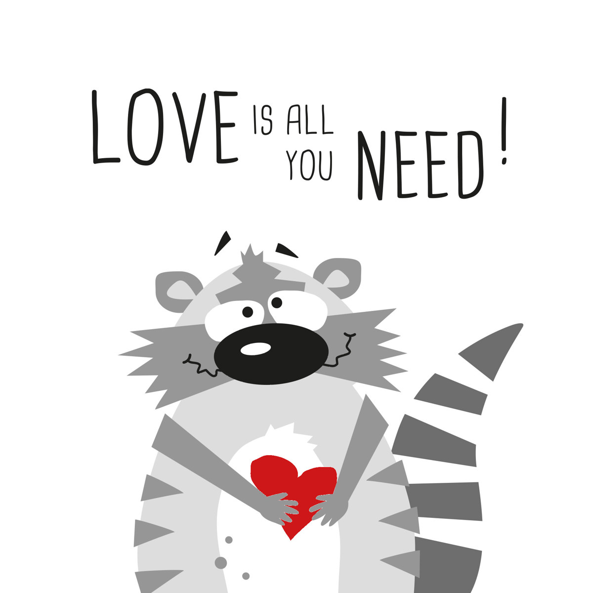 Need Love Racoon Napkin 33x33
