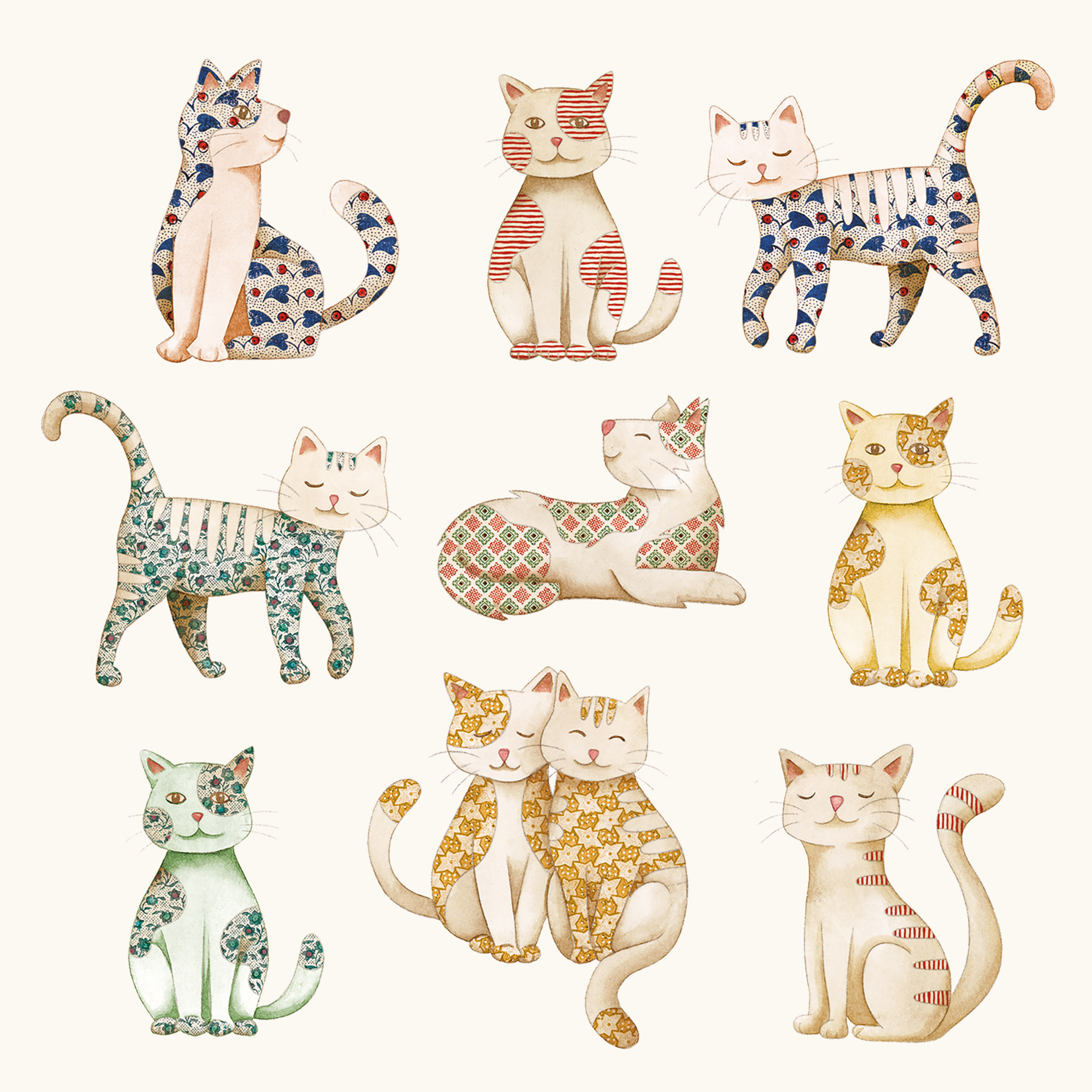 Gatti in carta Napkin 33x33
