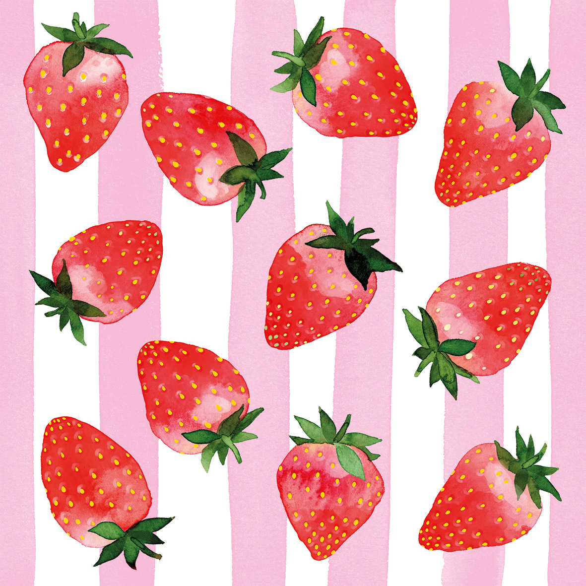 Strawberry & Stripes Napkin 33x33