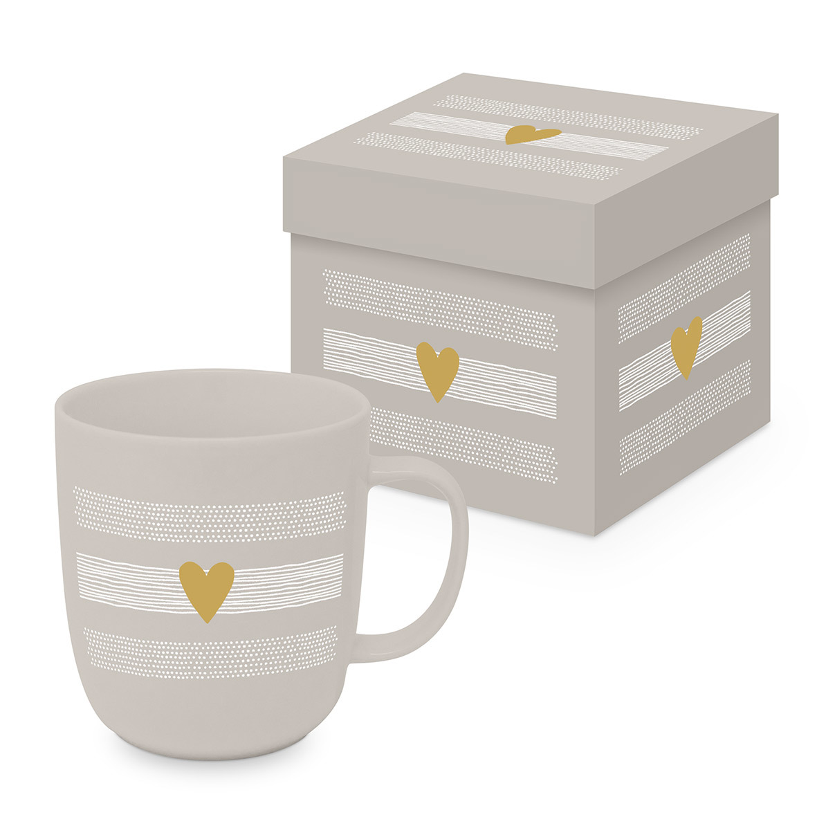 Heart of Gold taupe Matte Mug GB Heart of Gold taupe Matte Mug GB