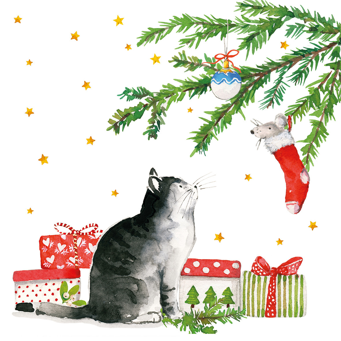 Christmas Cat Napkin 33x33