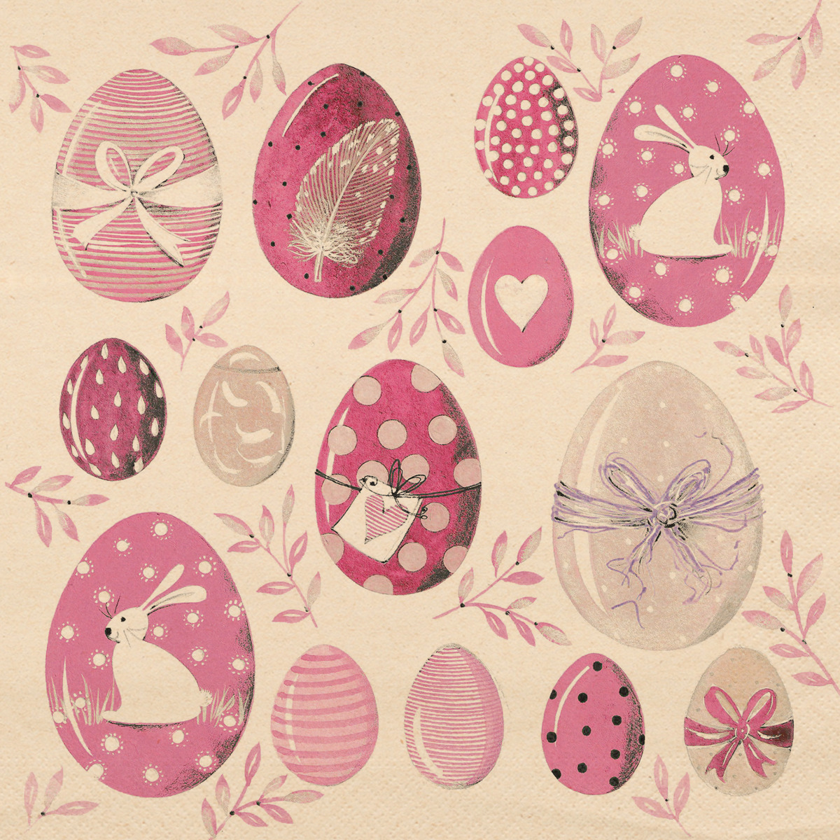 Easter Rose Napkin 33x33 eco