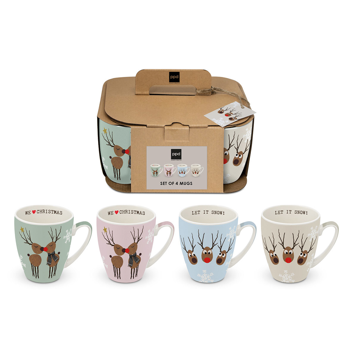 We love Christmas 4 Mug Set