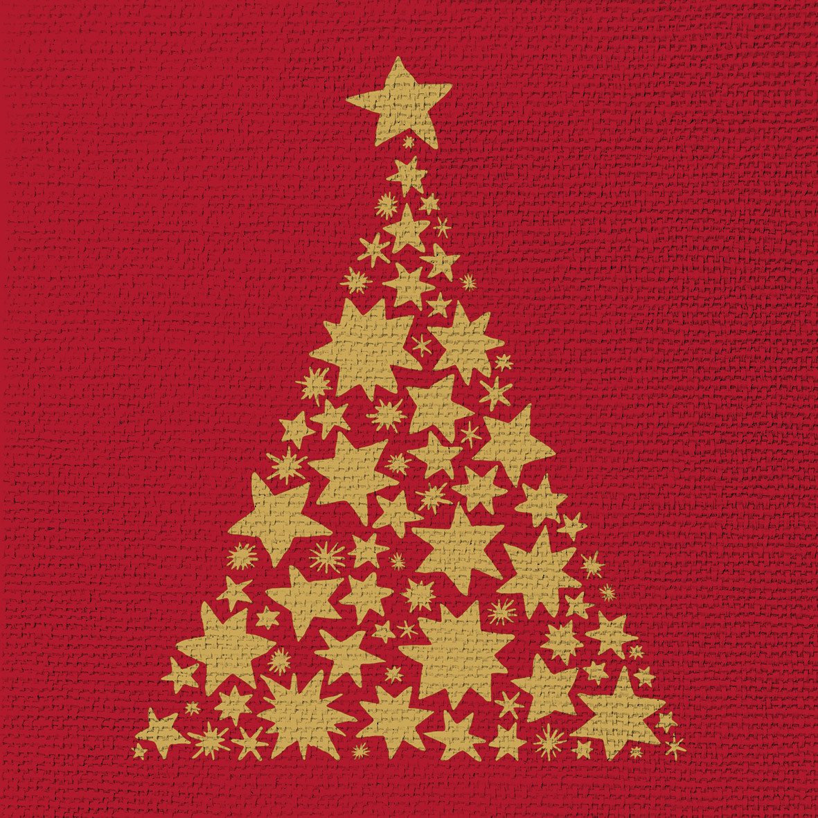Tree on Canvas red Napkin 33x33 emb