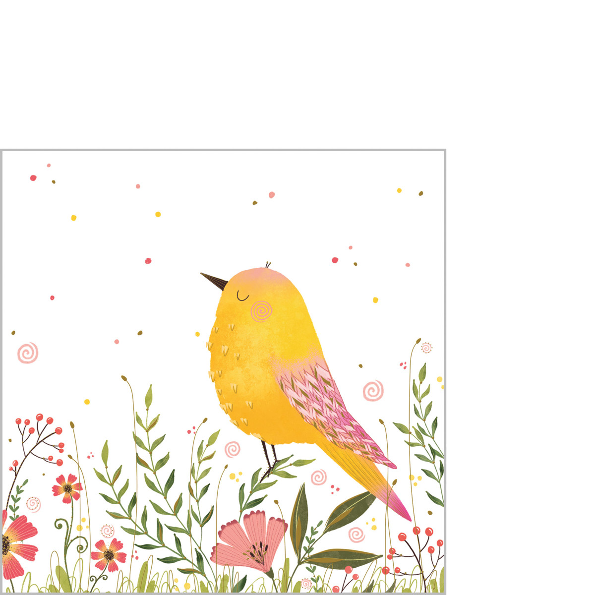 Bird yellow Napkin 25x25