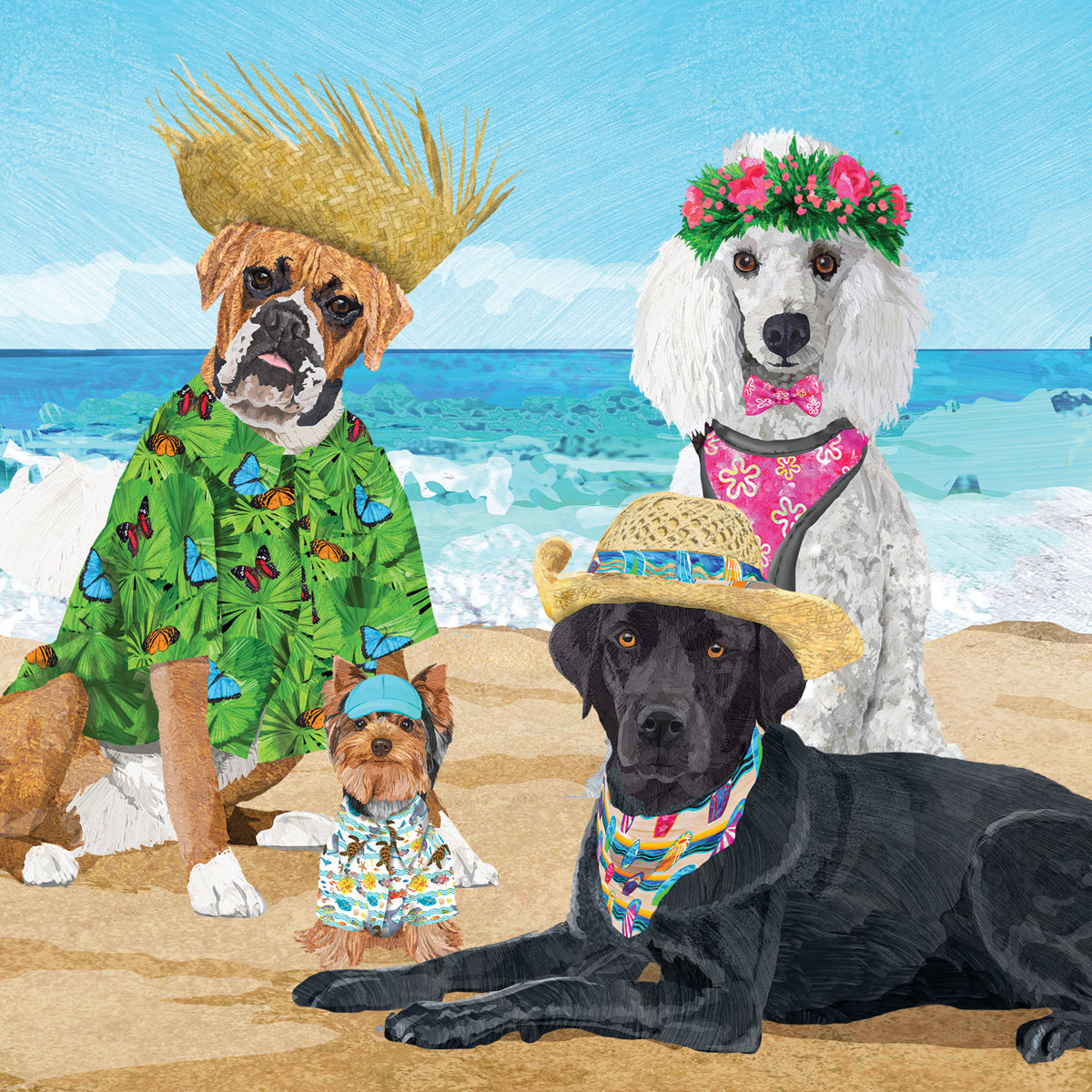 Dogs' Beach Party Napkin 33x33