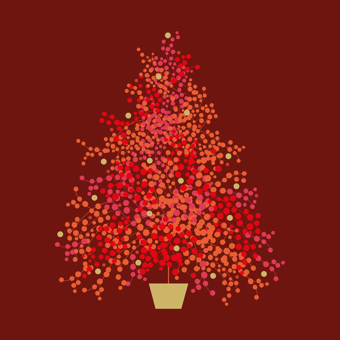 Season´s Tree red Napkin 33x33