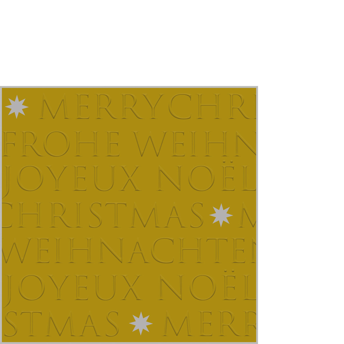 Christmas embossed gold Napkin 25x25 relief