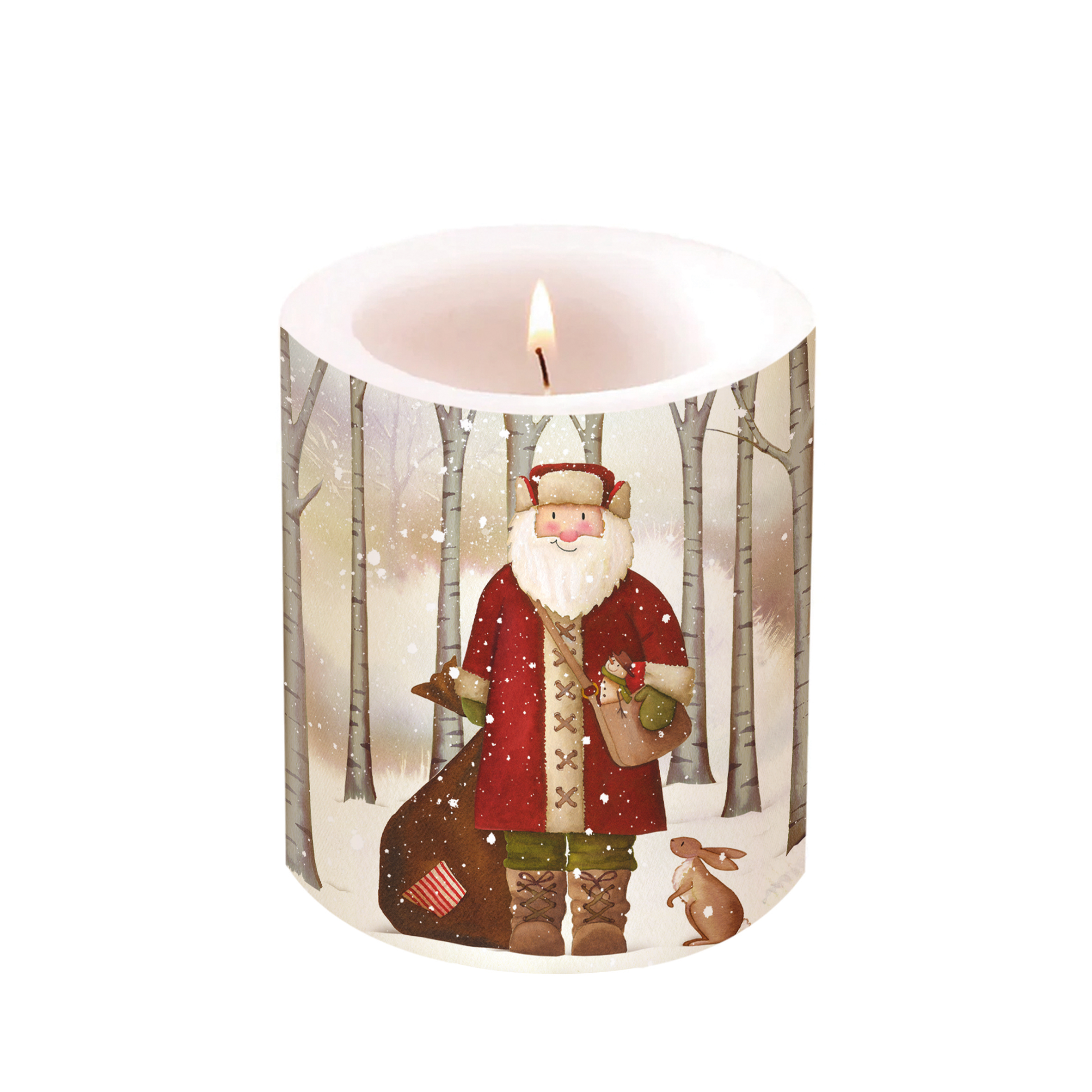 Santa and Rabbit Candle small