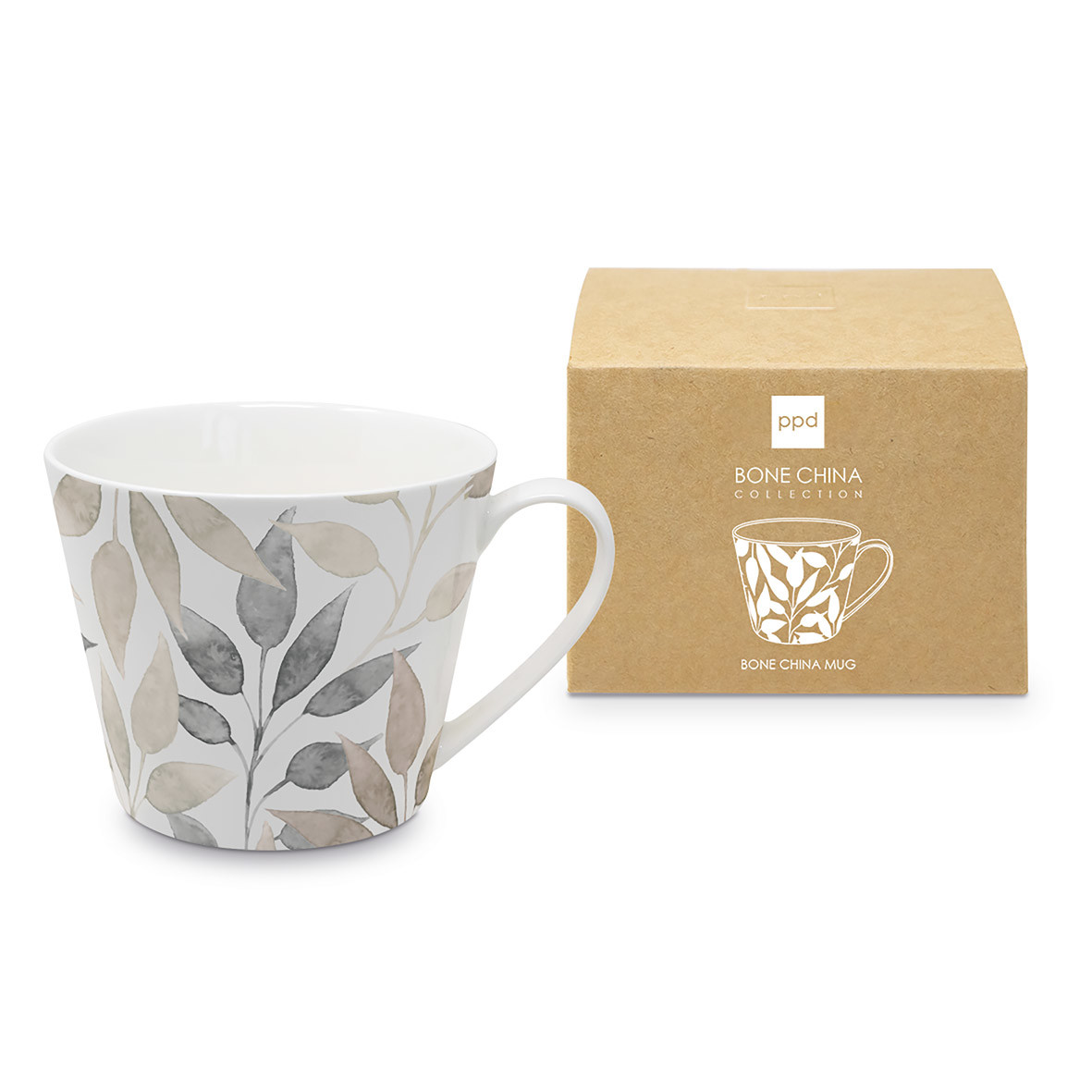 Scandic Leaves white Bone China Mug CB Scandic Leaves white Bone China Mug CB