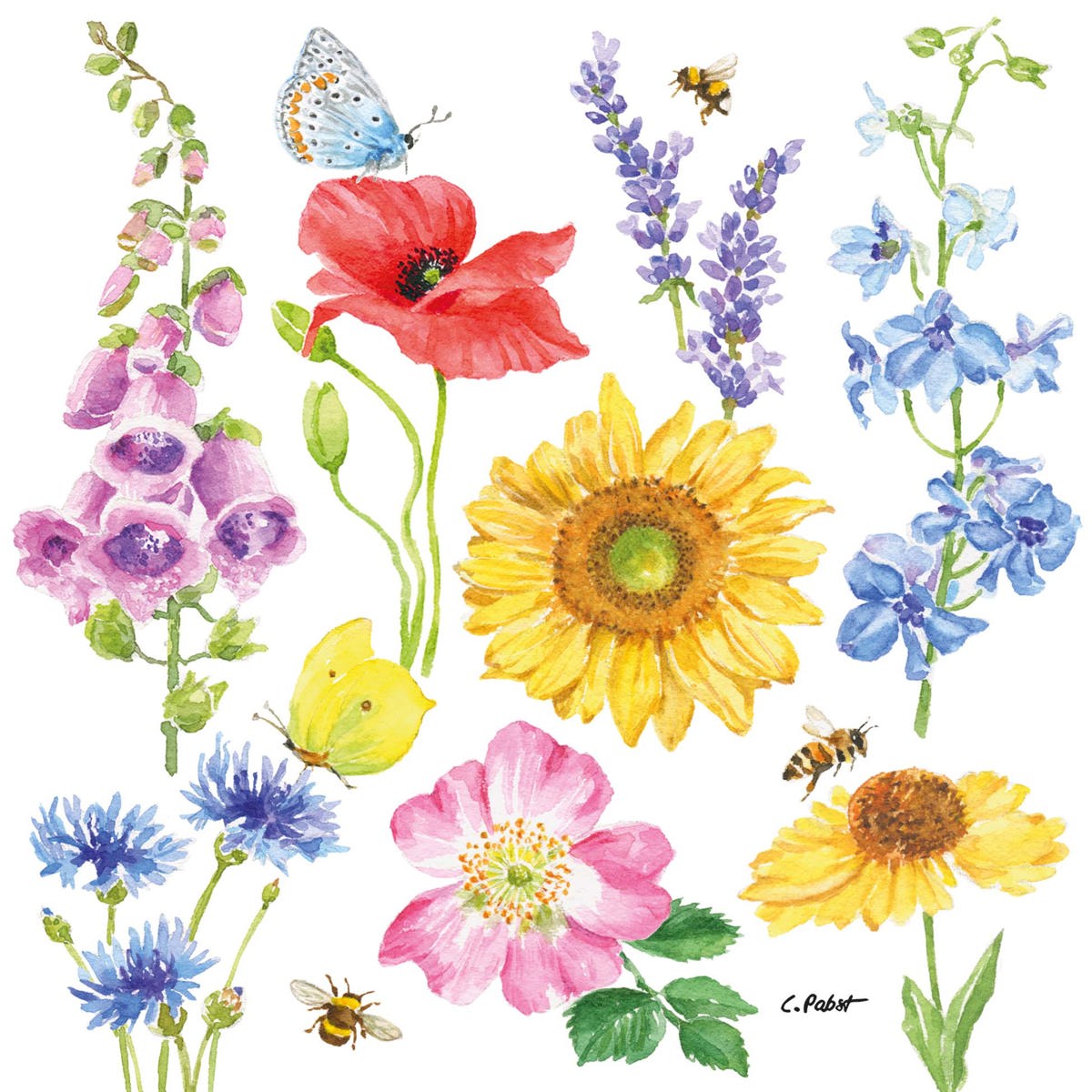 Flowers & Bees Napkin 33x33