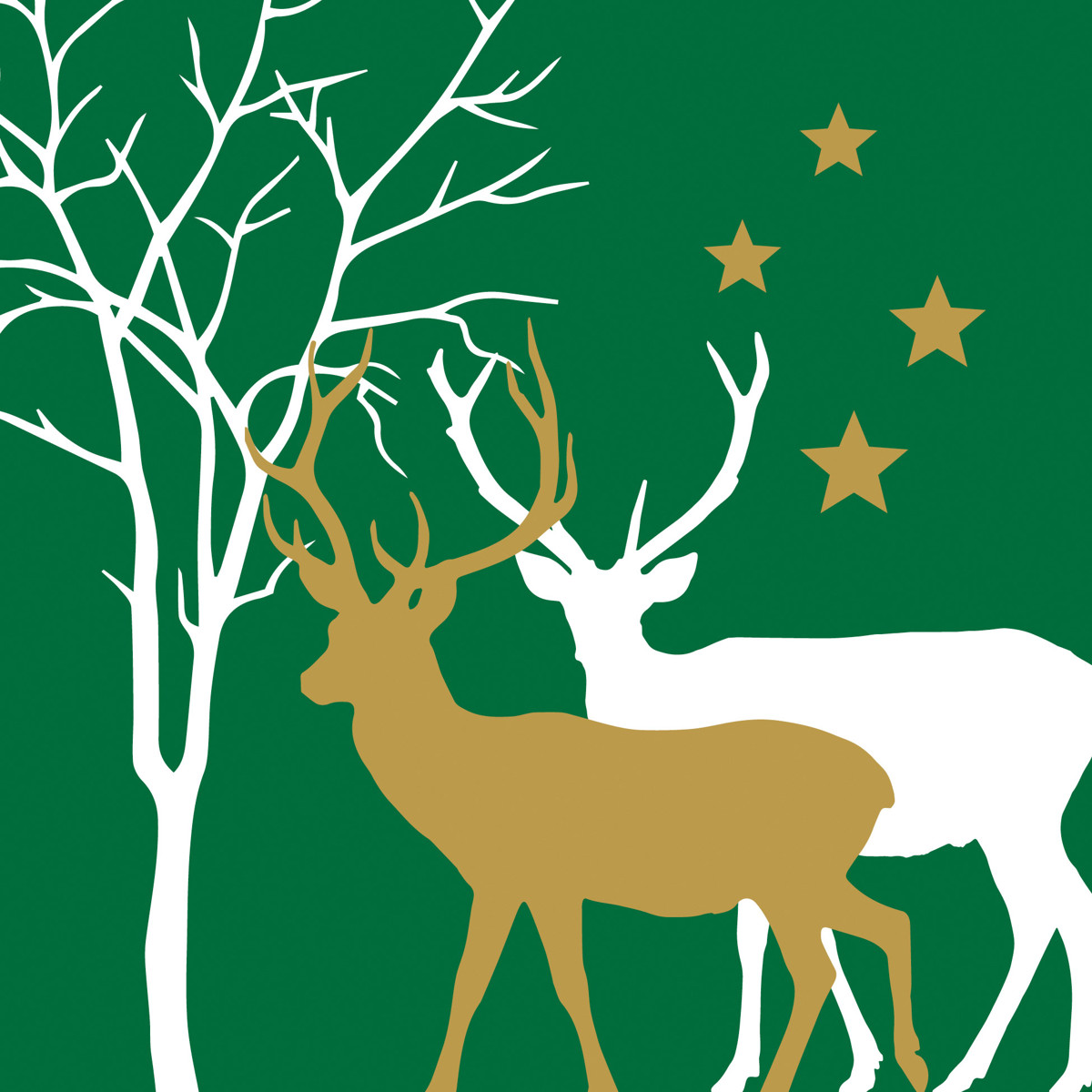Winter Deers green Napkin 33x33 Winter Deers green Napkin 33x33