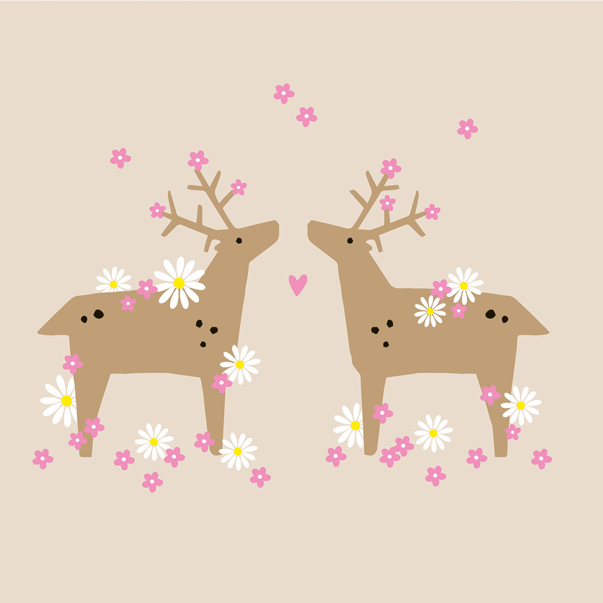 Flower Deers Napkin 33x33