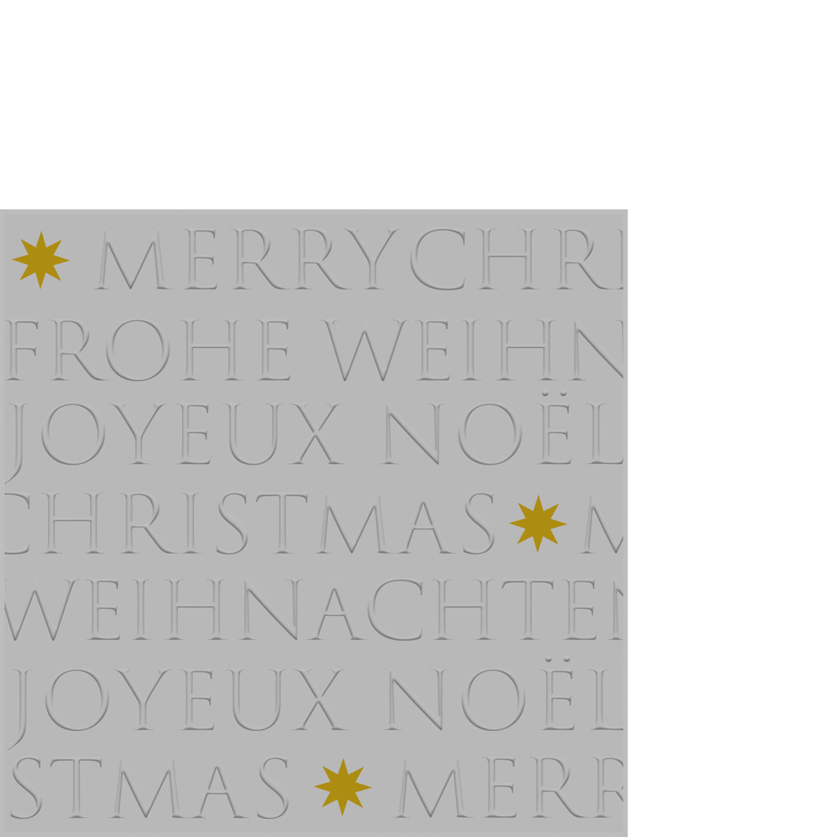 Christmas embossed silver Napkin 25x25 relief
