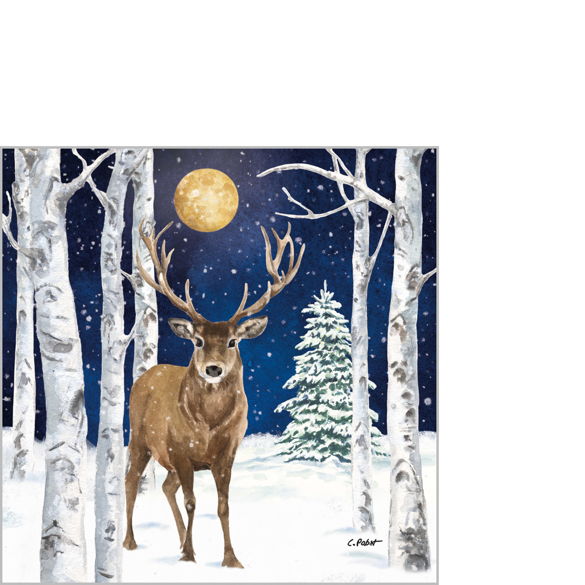 Winter Stag Napkin 25x25