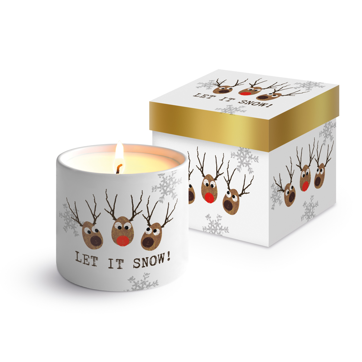 Let it snow Bone China Candle GB