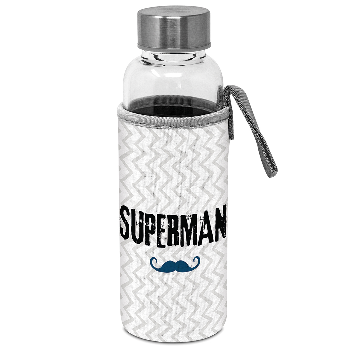 Glass Bottle with protection sleeve Superman