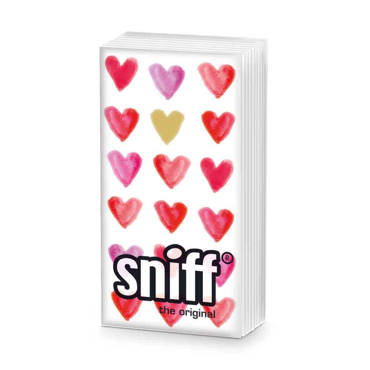 Aquarell Hearts gold Sniff Tissue