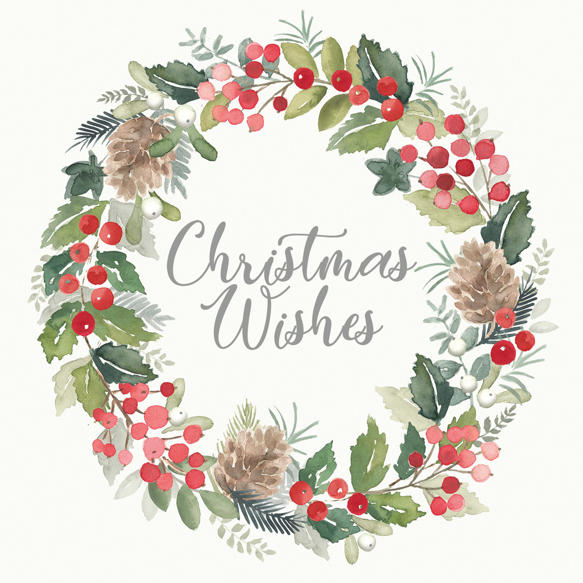 Merry Wreath white Napkin 40x40