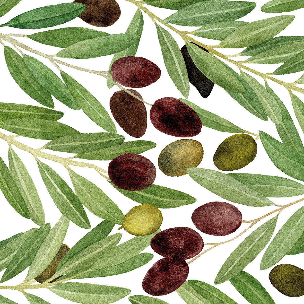 Olives & White Napkin 33x33