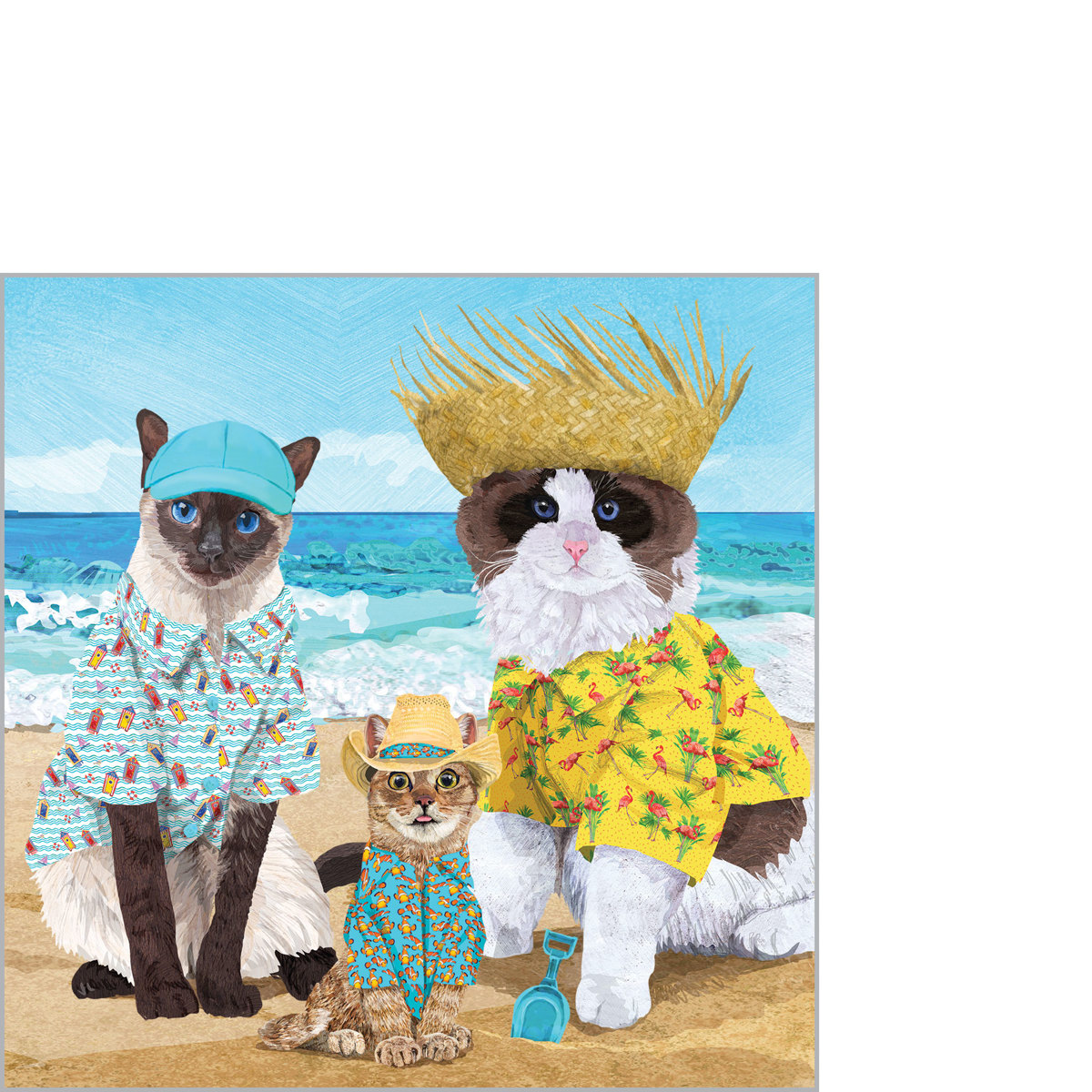 Cats' Beach Party Napkin 25x25