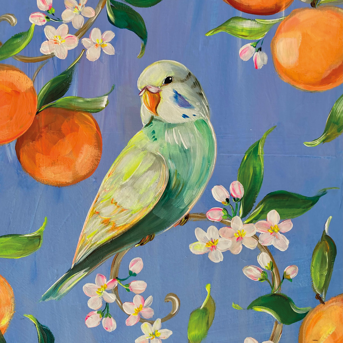 Perruche et Oranges Napkin 33x33