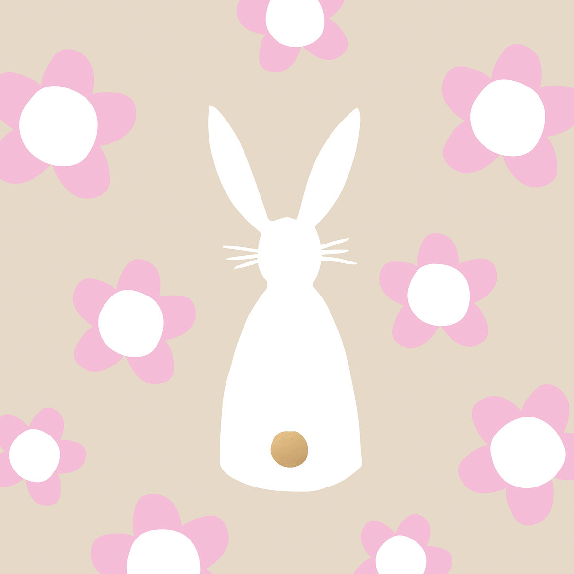Flower Bunny creme Napkin 33x33