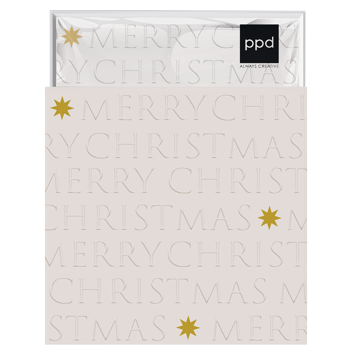 Christmas Letters off white Napkin Box