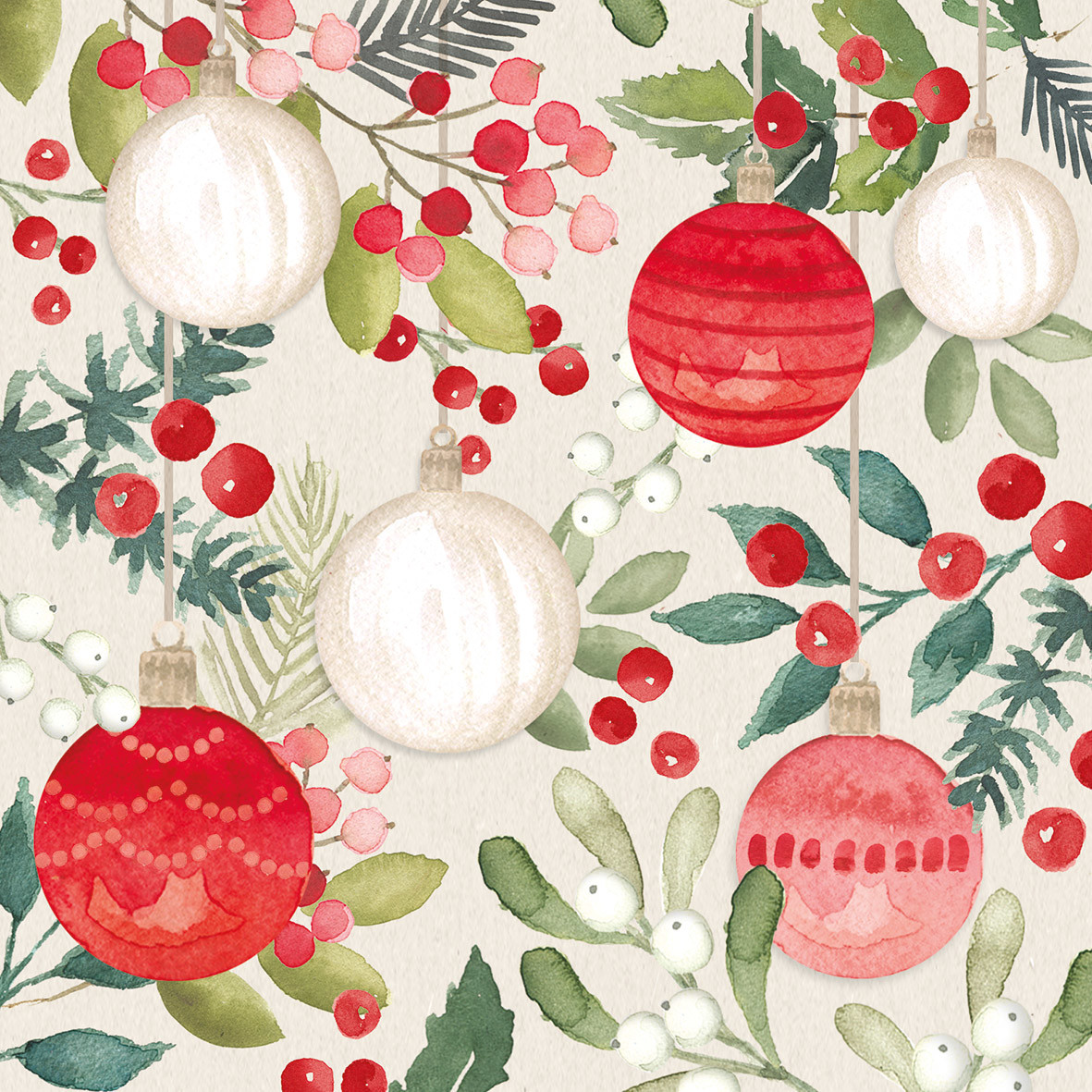 Merry Ornaments Napkin 33x33