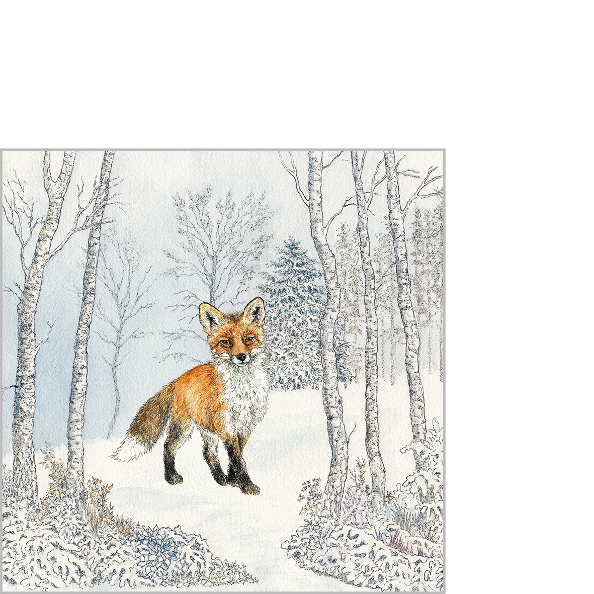 Renard Hiver Napkin 25x25