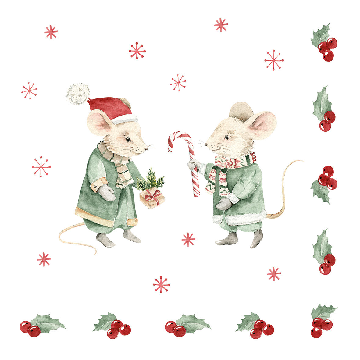Winter Mice Napkin 33x33
