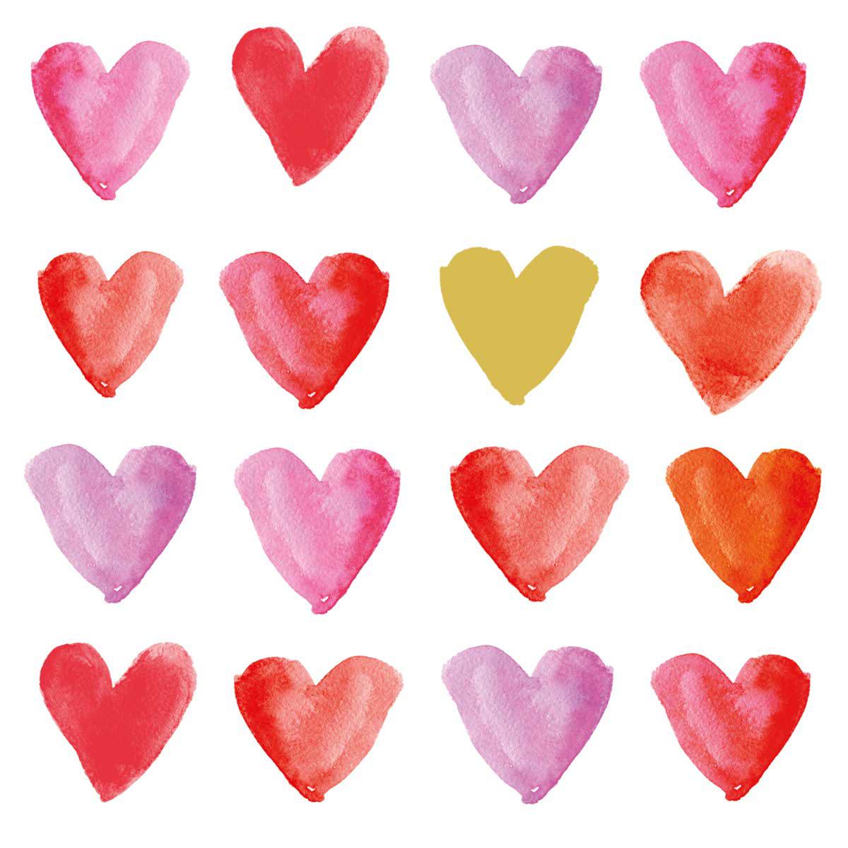 Aquarell Hearts gold 25x25 cm Aquarell Hearts gold 25x25 cm