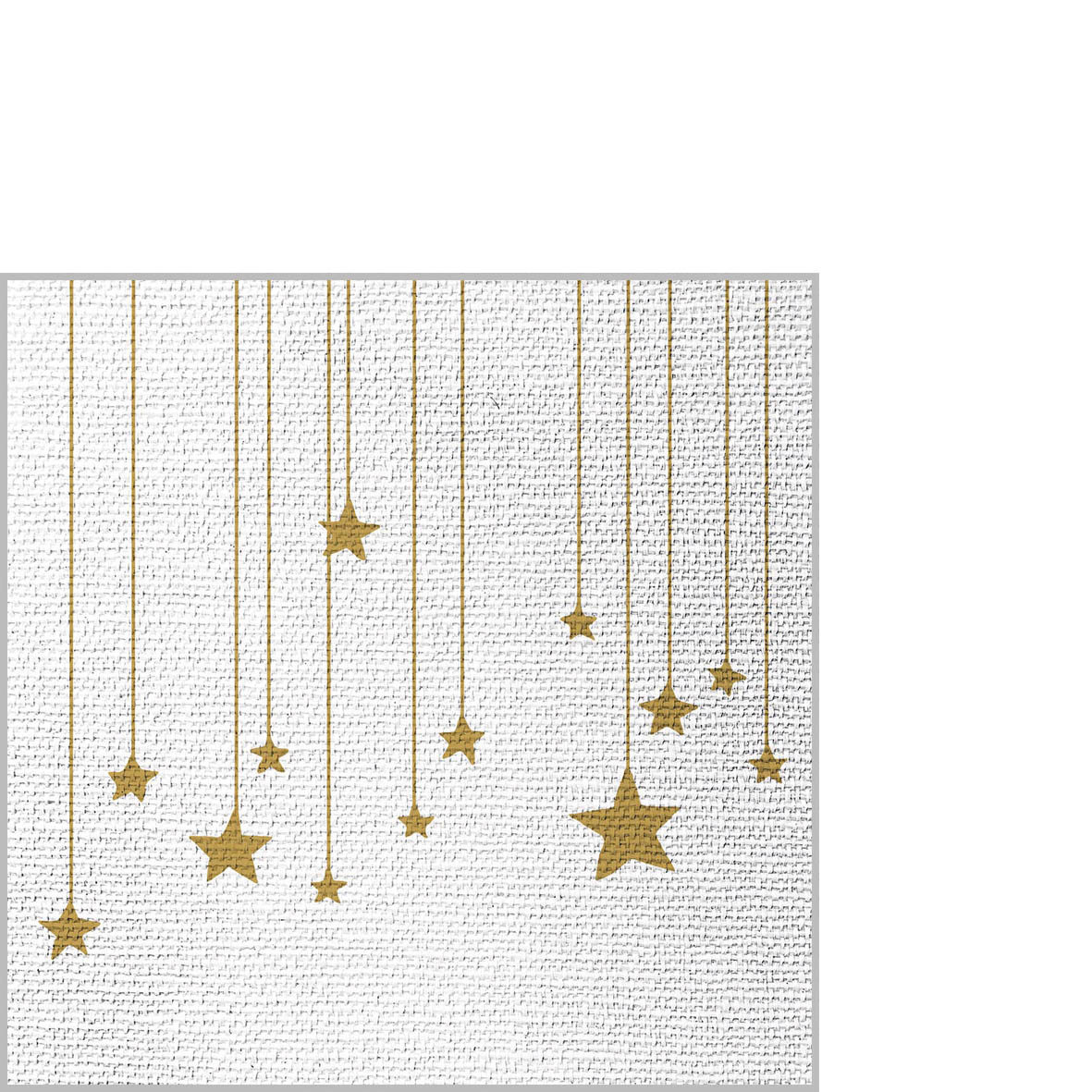 Stars on Canvas white Napkin 25x25 emb