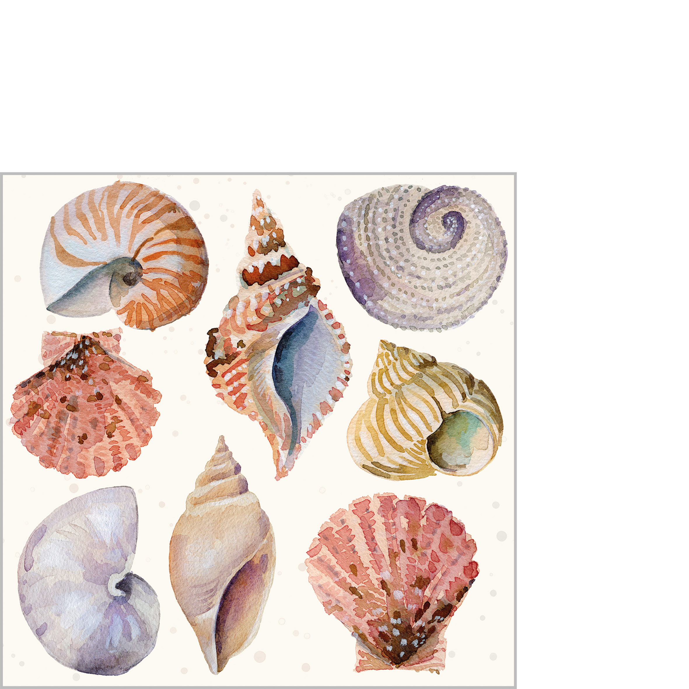 Shells and Sand Napkin 25x25