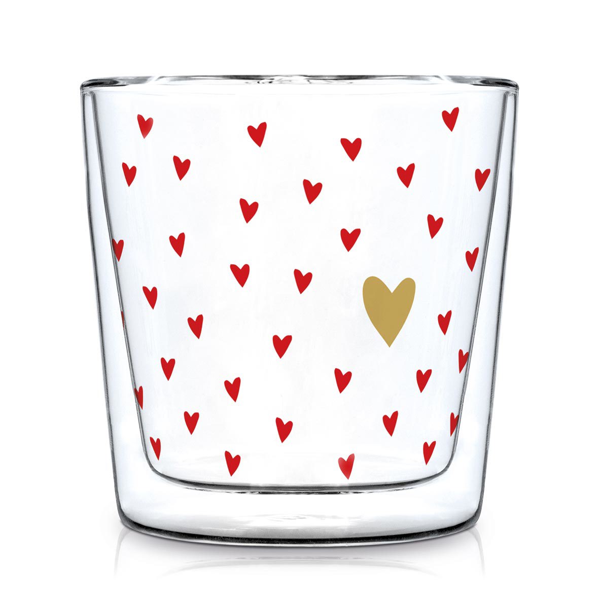 Doublewall Trendglass Little Hearts real gold