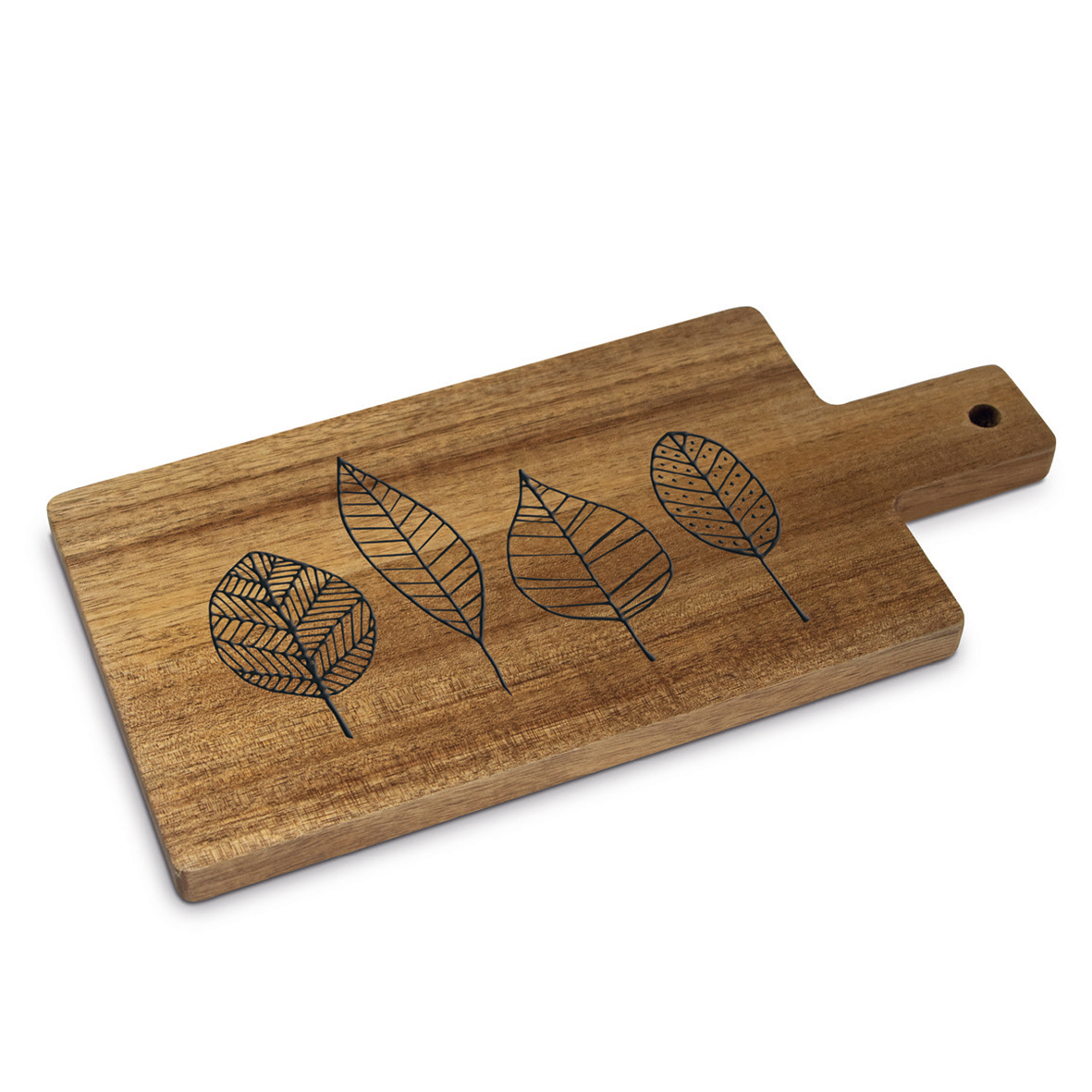 Pure Gold Leaves anthracite Wood Tray nature