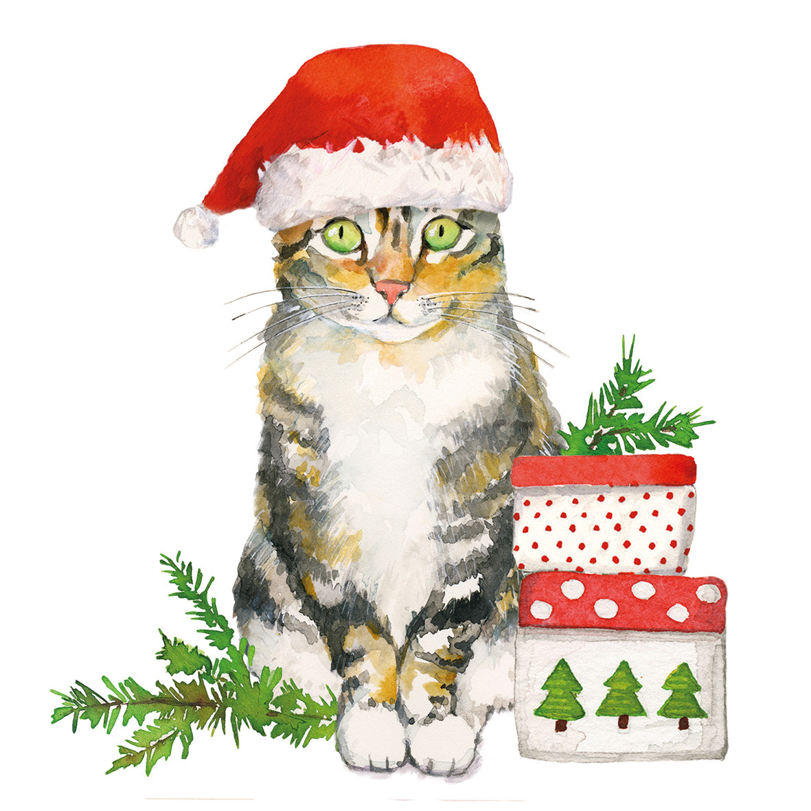 Christmas Kitty Napkin 33x33