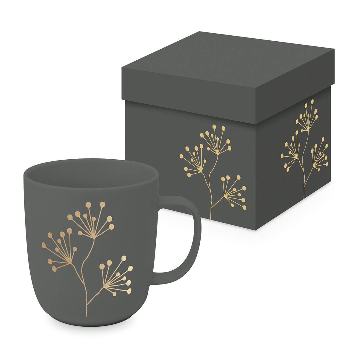 Pure Gold Berries grey Matte Mug GB Pure Gold Berries grey Matte Mug GB
