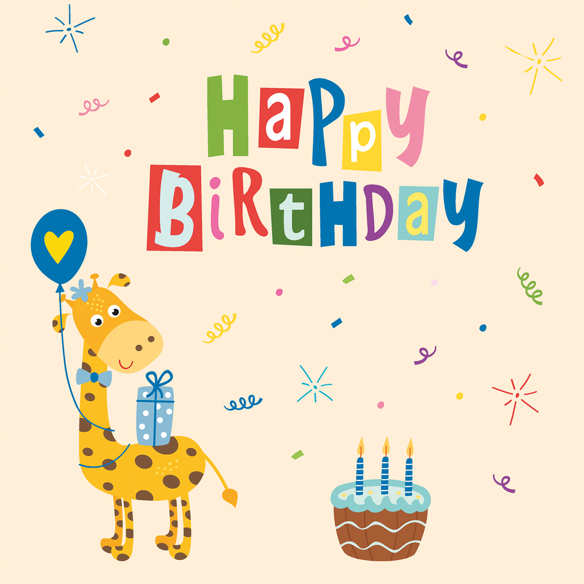 Giraffe Birthday Napkin 33x33