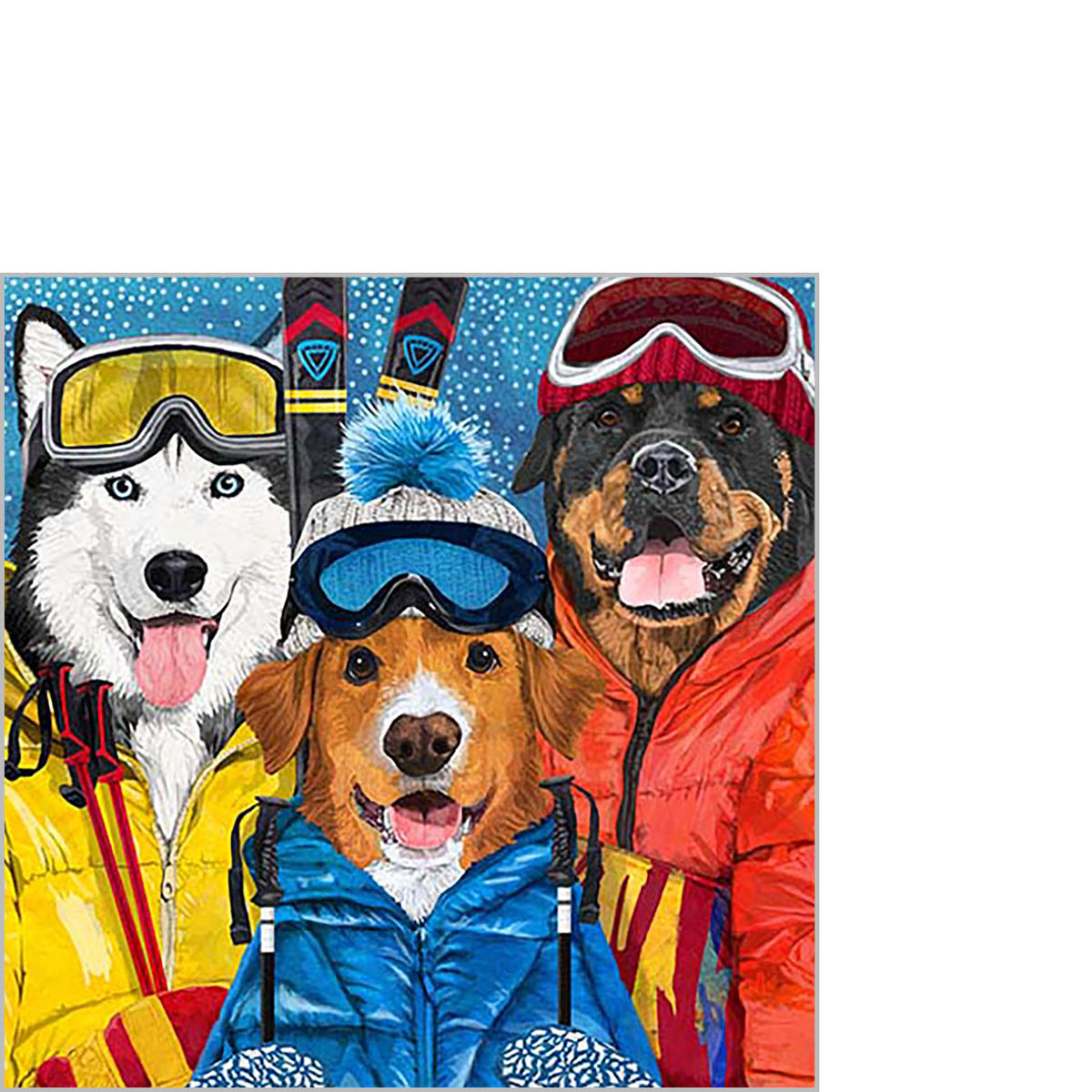 Ski Dogs Napkin 25x25 Ski Dogs Napkin 25x25