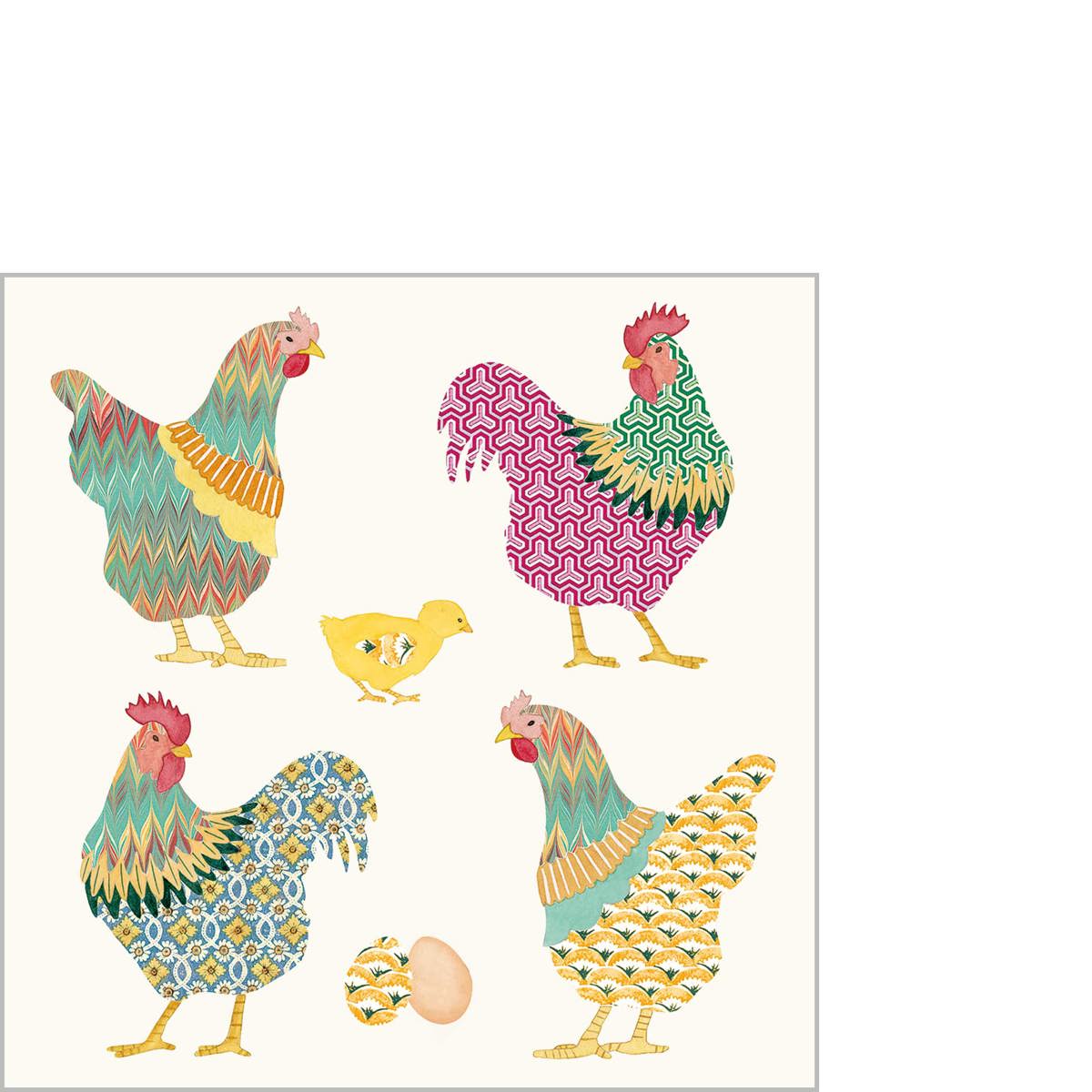 Galli e galline Napkin 25x25 Galli e galline Napkin 25x25