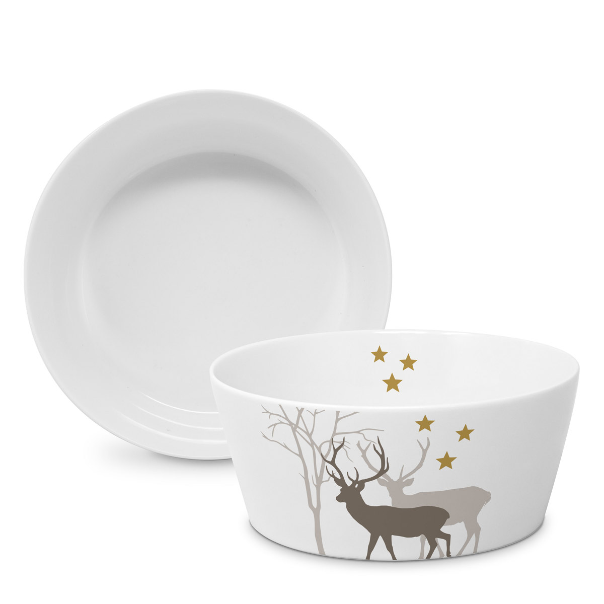 Winter Deers white Trend Bowl Winter Deers white Trend Bowl