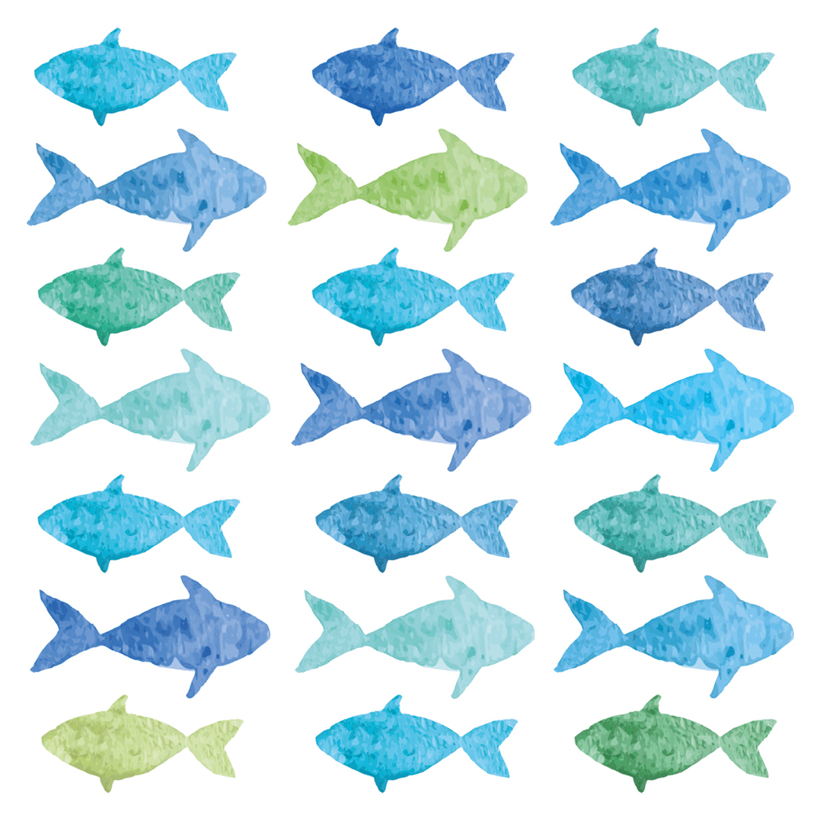 Aquarell Fishes 33x33 cm