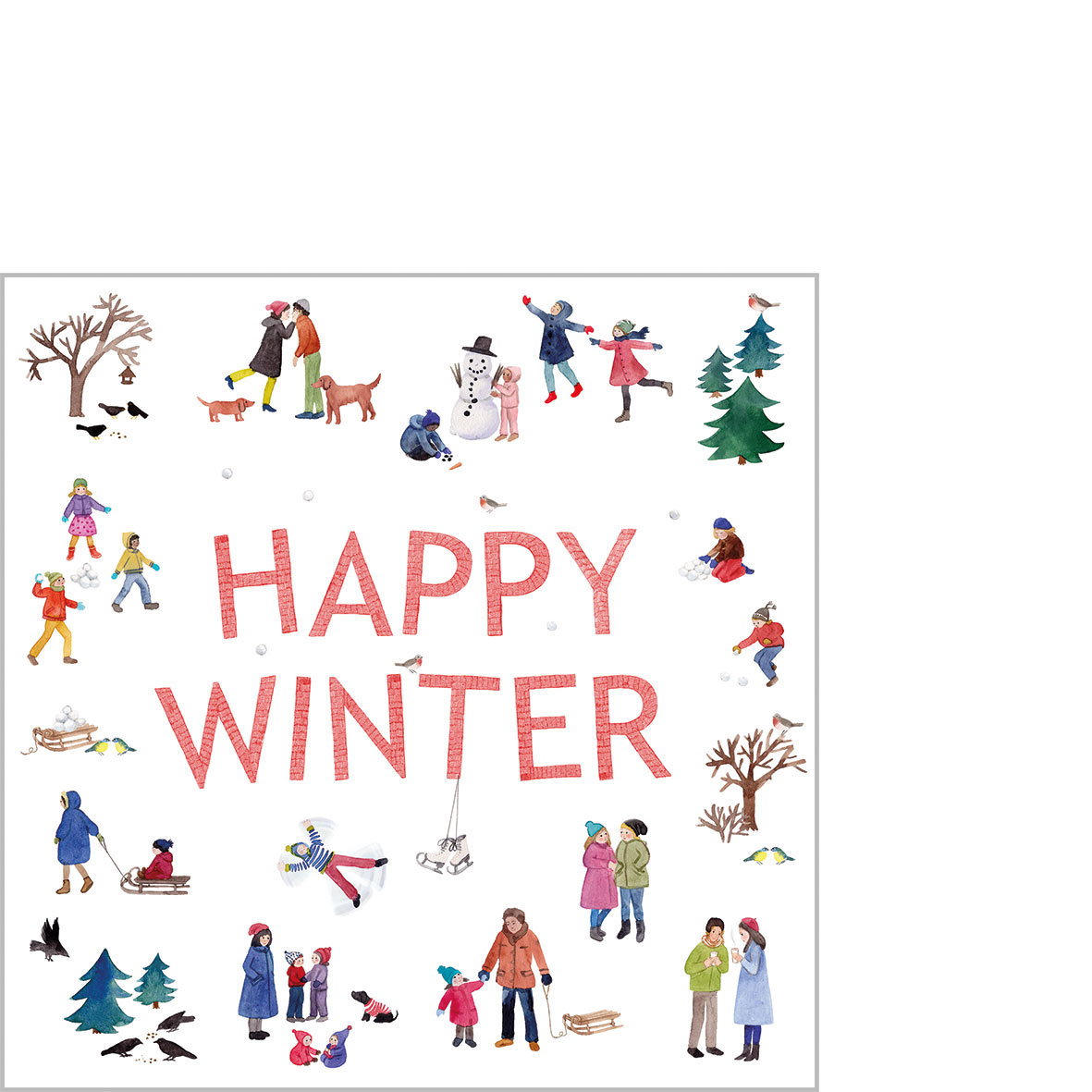 Happy Winter Napkin 25x25 Happy Winter Napkin 25x25