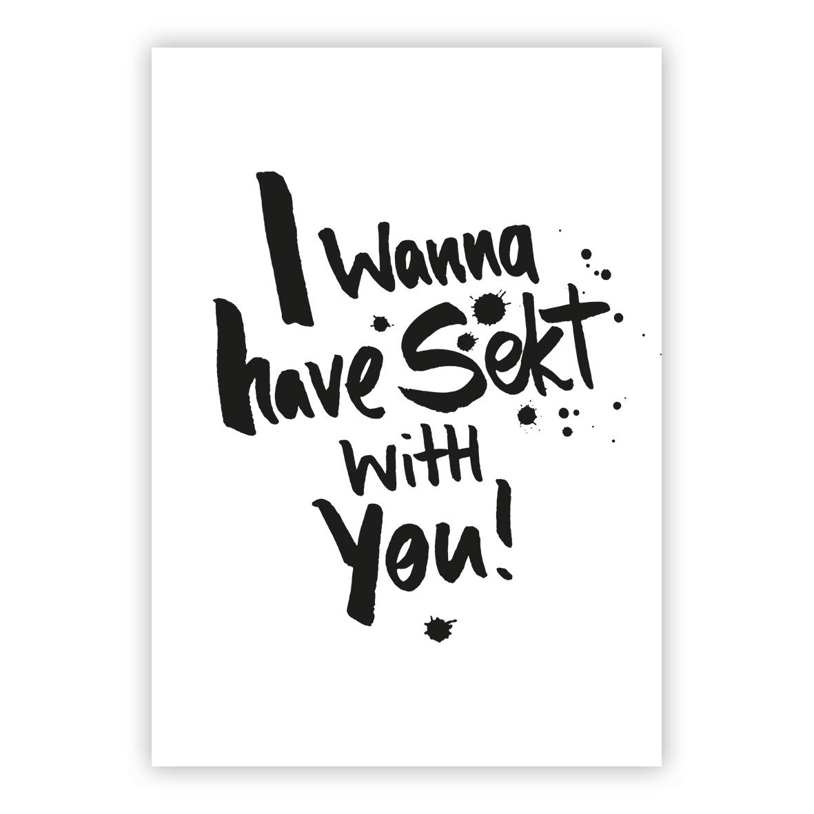 Wanna Have Sekt Postcard Wanna Have Sekt Postcard